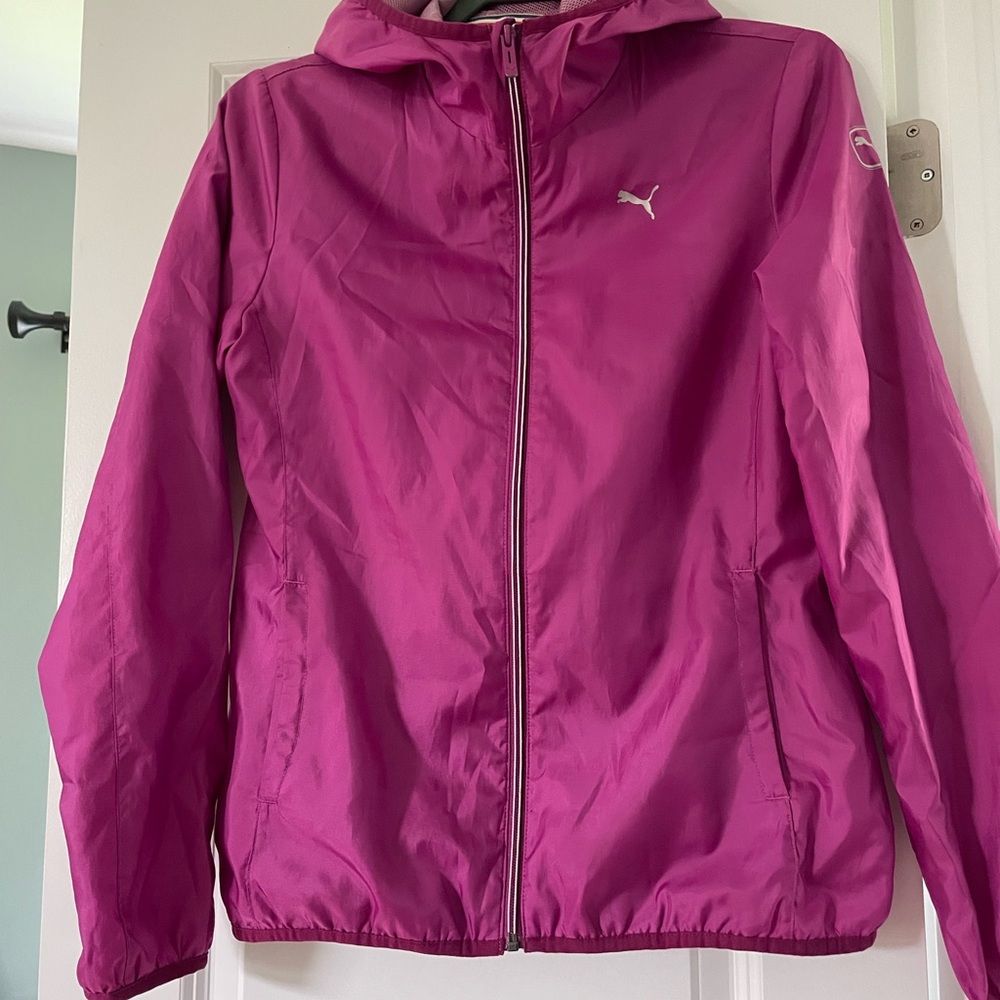 Puma Pink Utility Jacket with Hood and Elastic Cuffs